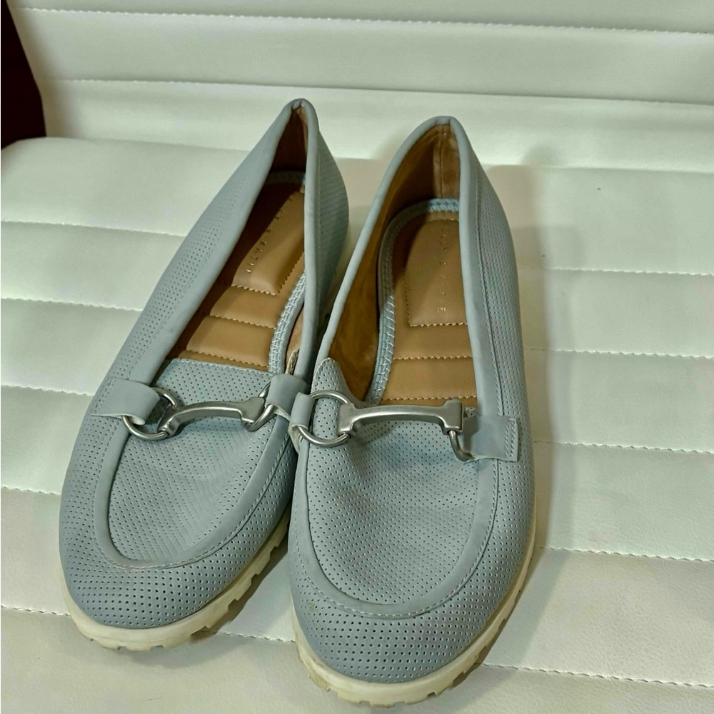 Kelly & Katie Light Blue Perforated Loafers
